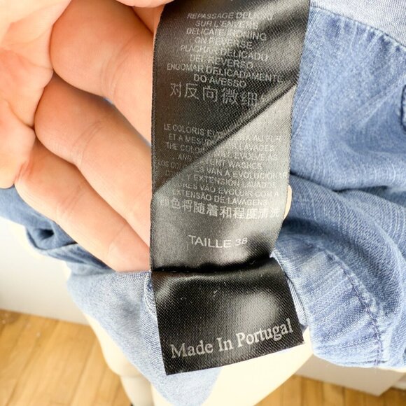 Cop.Copine Sleeveless A Shift Relaxed Viscose Denim looking Blue Midi Dress 38 - Picture 8 of 8